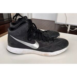 Nike Black and Silver Lunar Hyperquickness High-Top Shoes Size 12.5